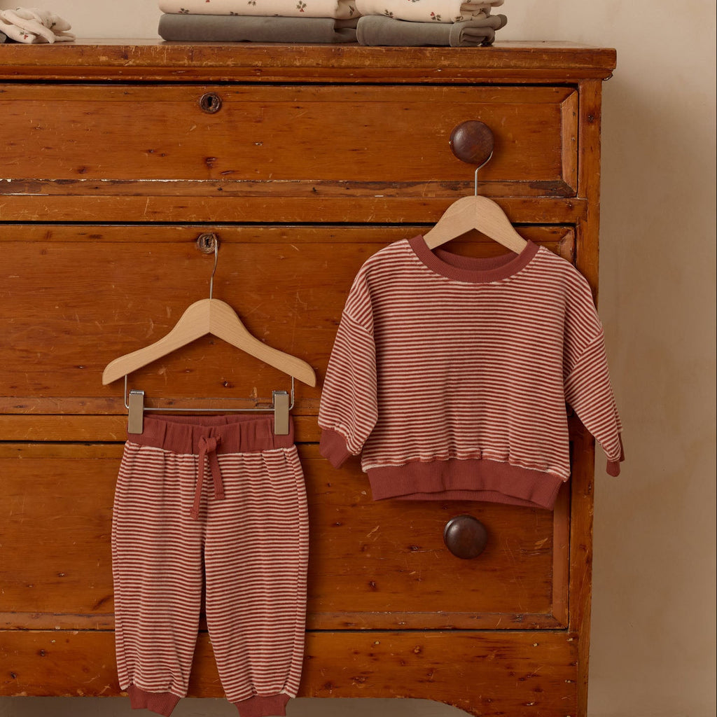 Candy Stripe Velour Sweatshirt