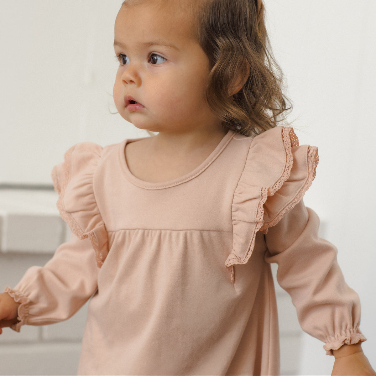 Dusty Rose Flutter Dress