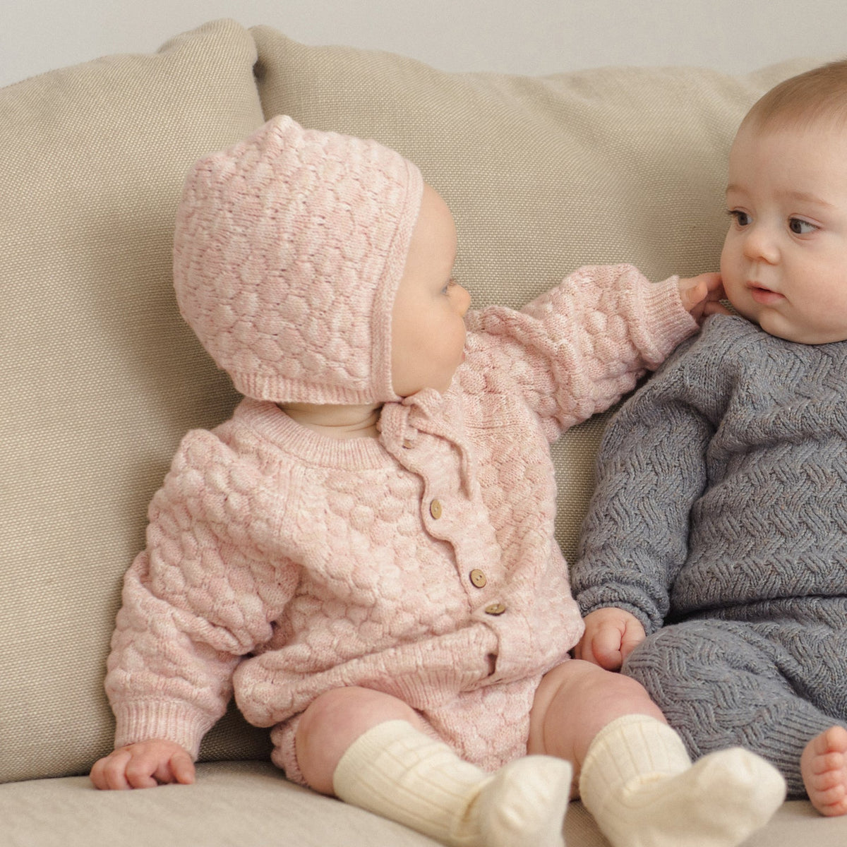 Rose Speckle Knit Bonnet