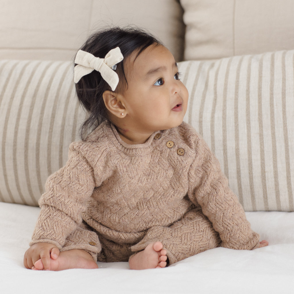 Heathered Almond Knit Jumpsuit