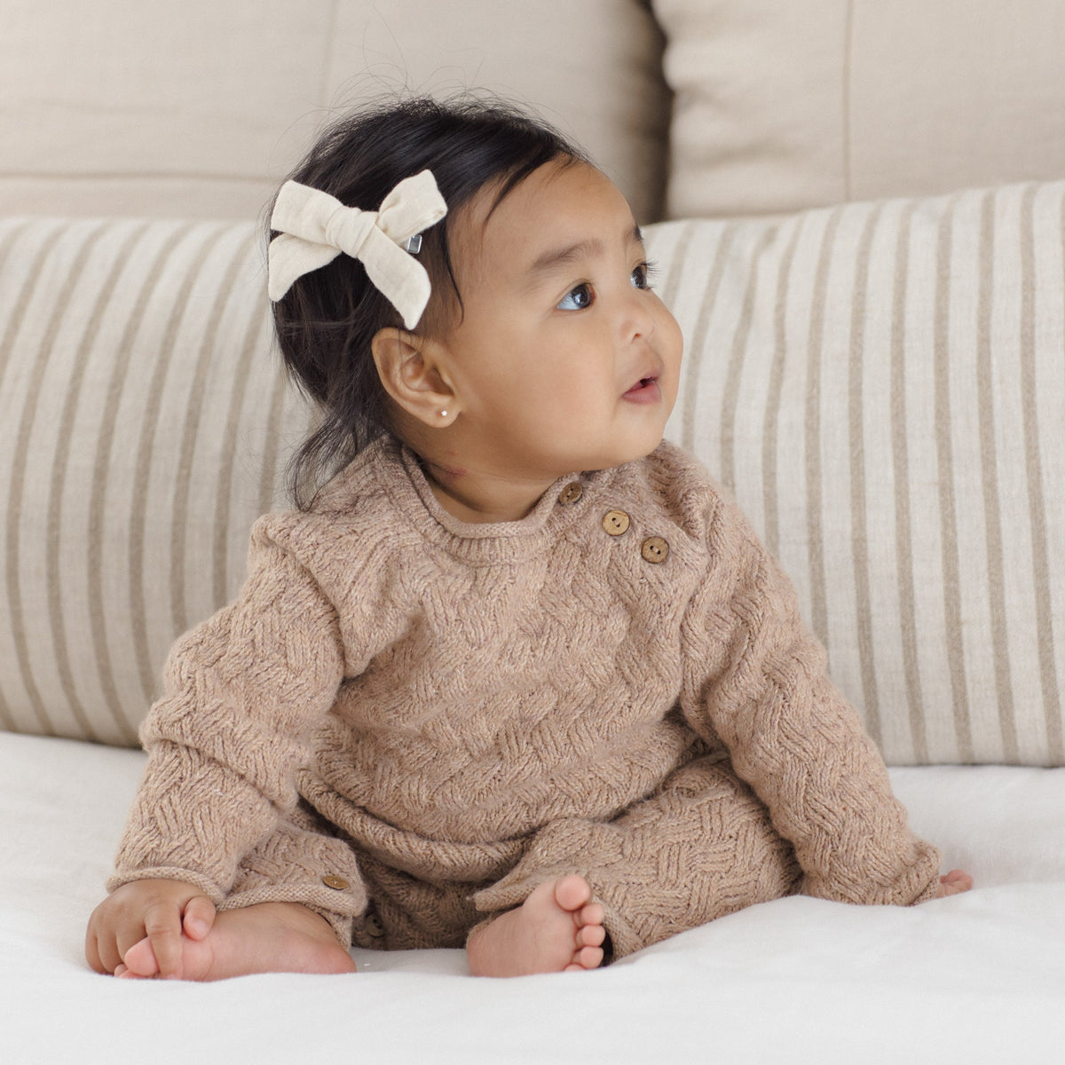 Heathered Almond Knit Jumpsuit