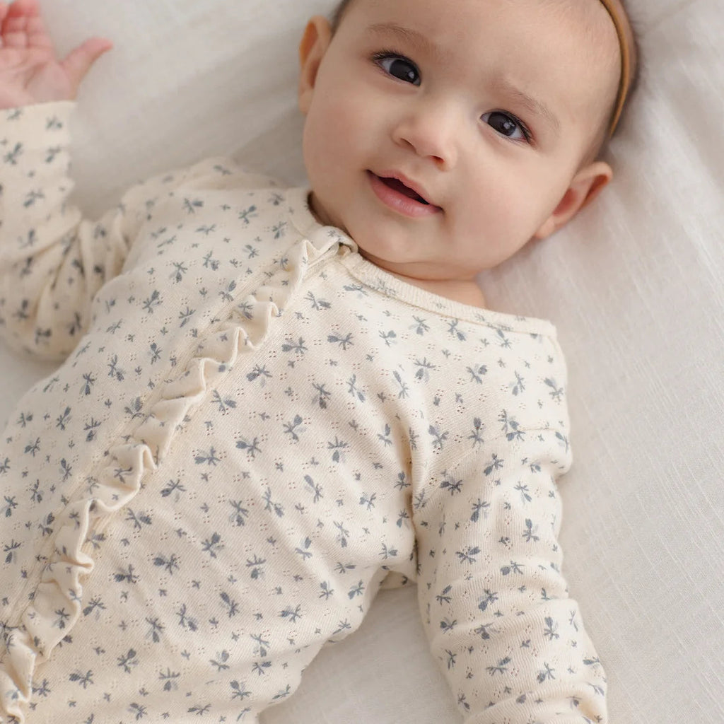 Blue Ditsy Ruffle Jumpsuit