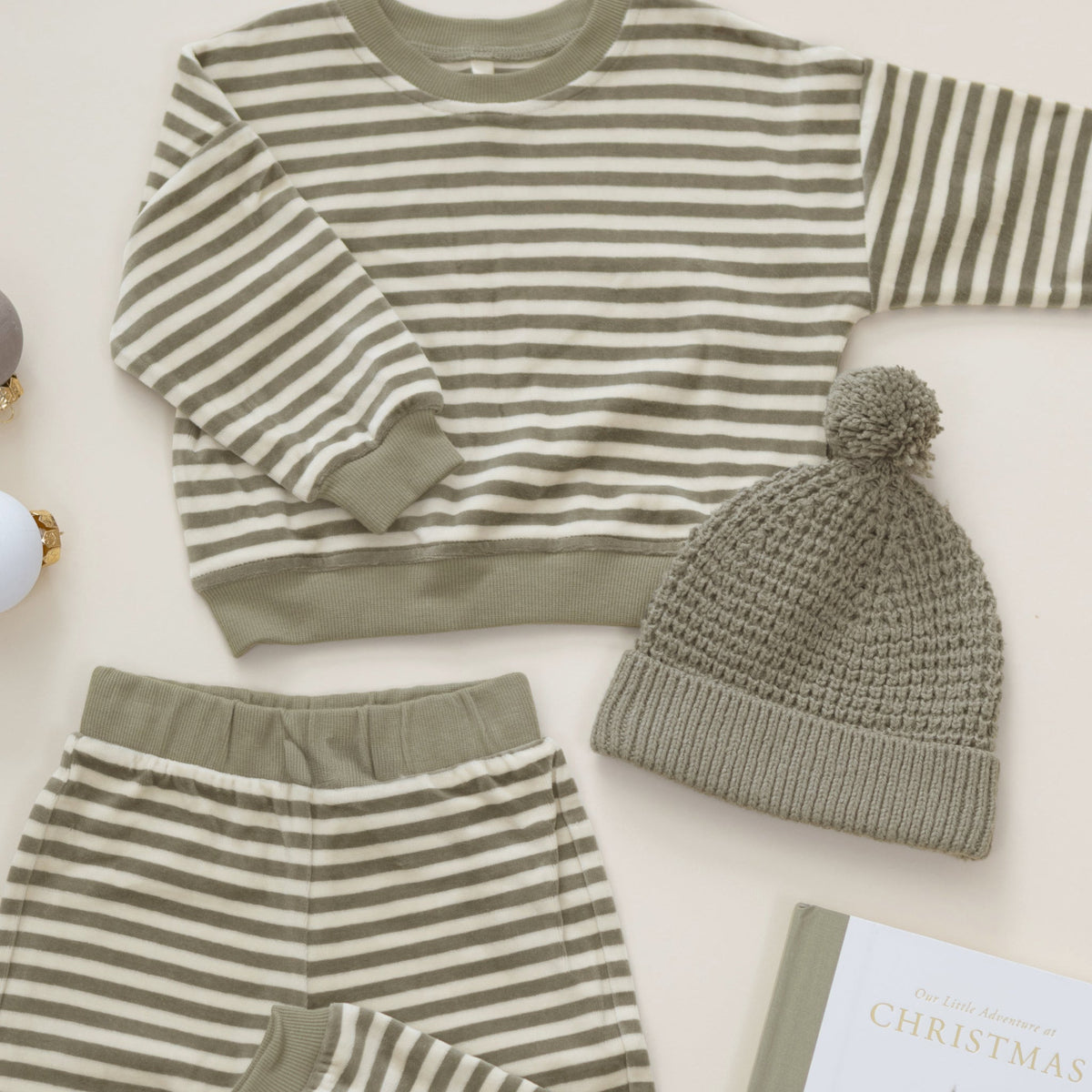 Spruce Stripe Velour Sweatshirt