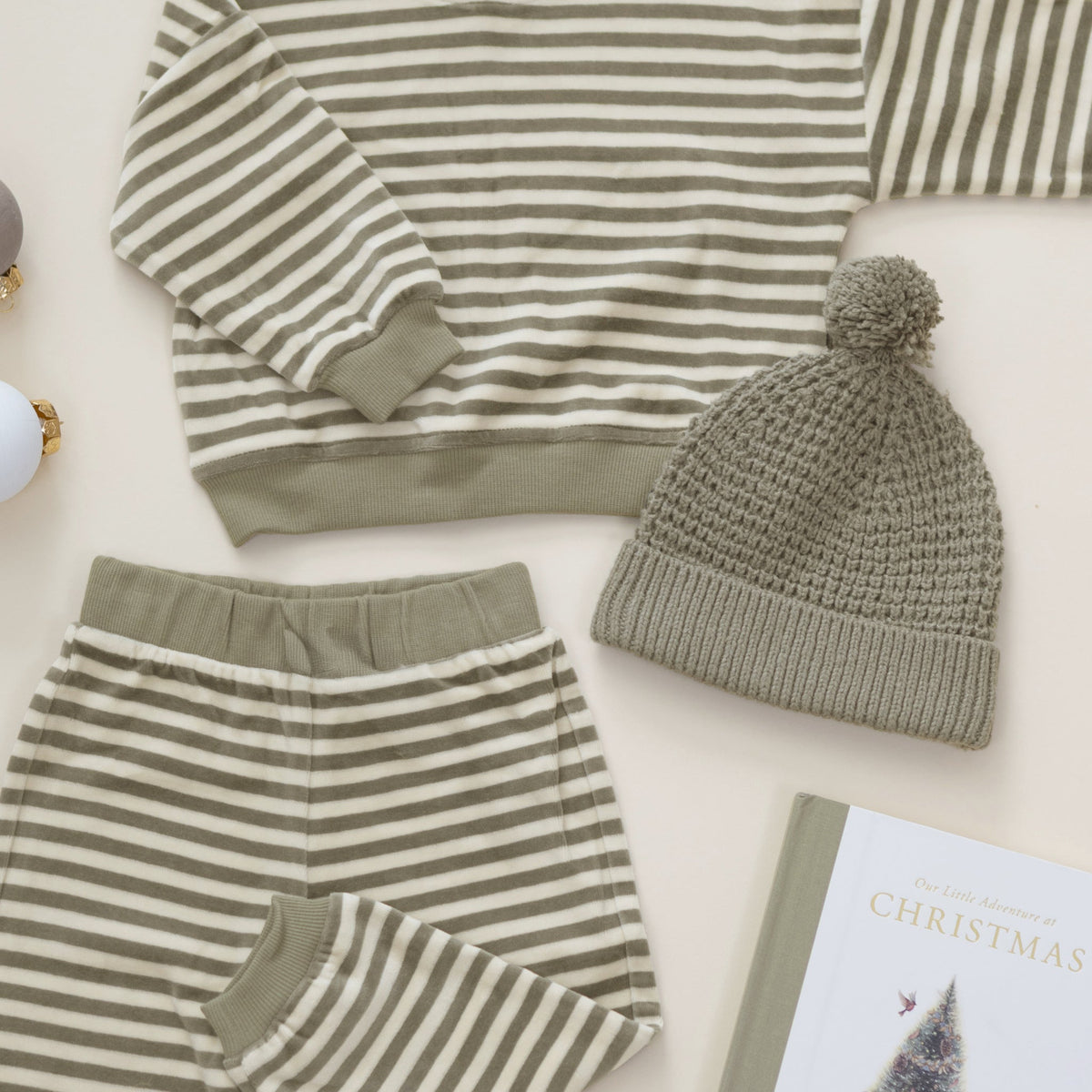 Spruce Stripe Velour Sweatpant