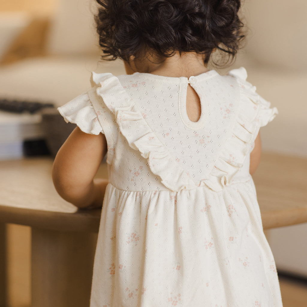 Sleeveless Ruffle V Dress