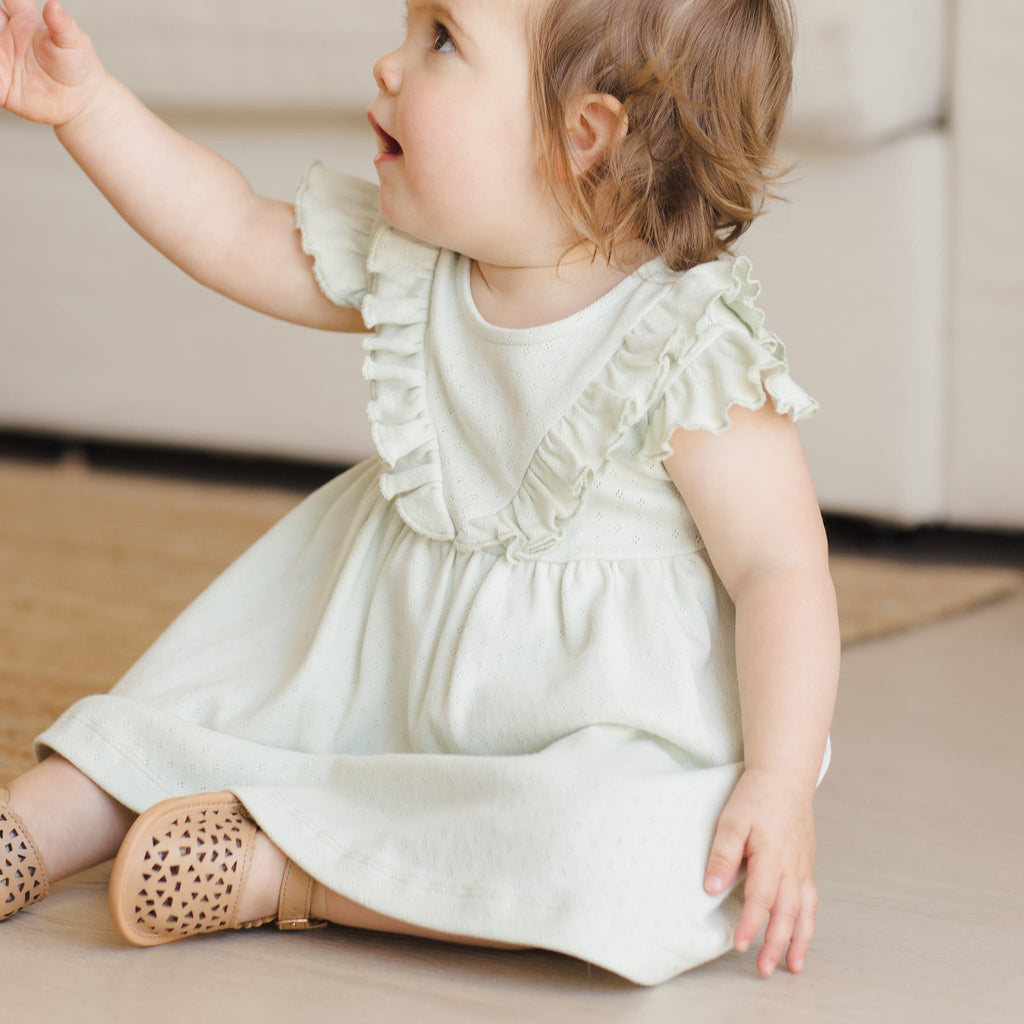 Sleeveless Ruffle V Dress