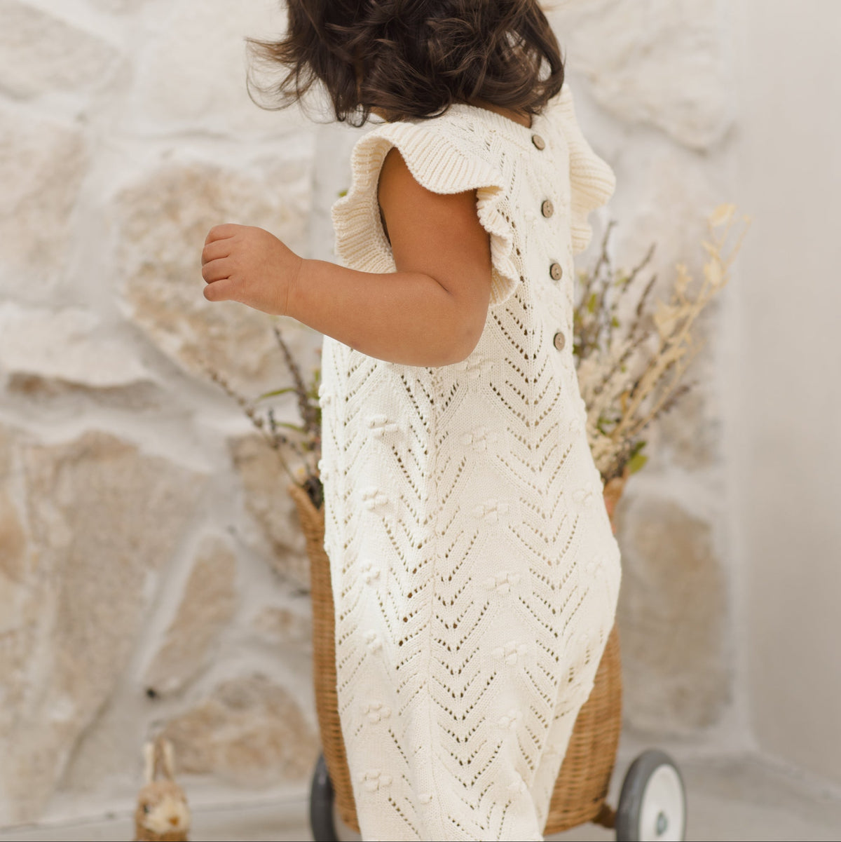 Natural Mira Knit Romper