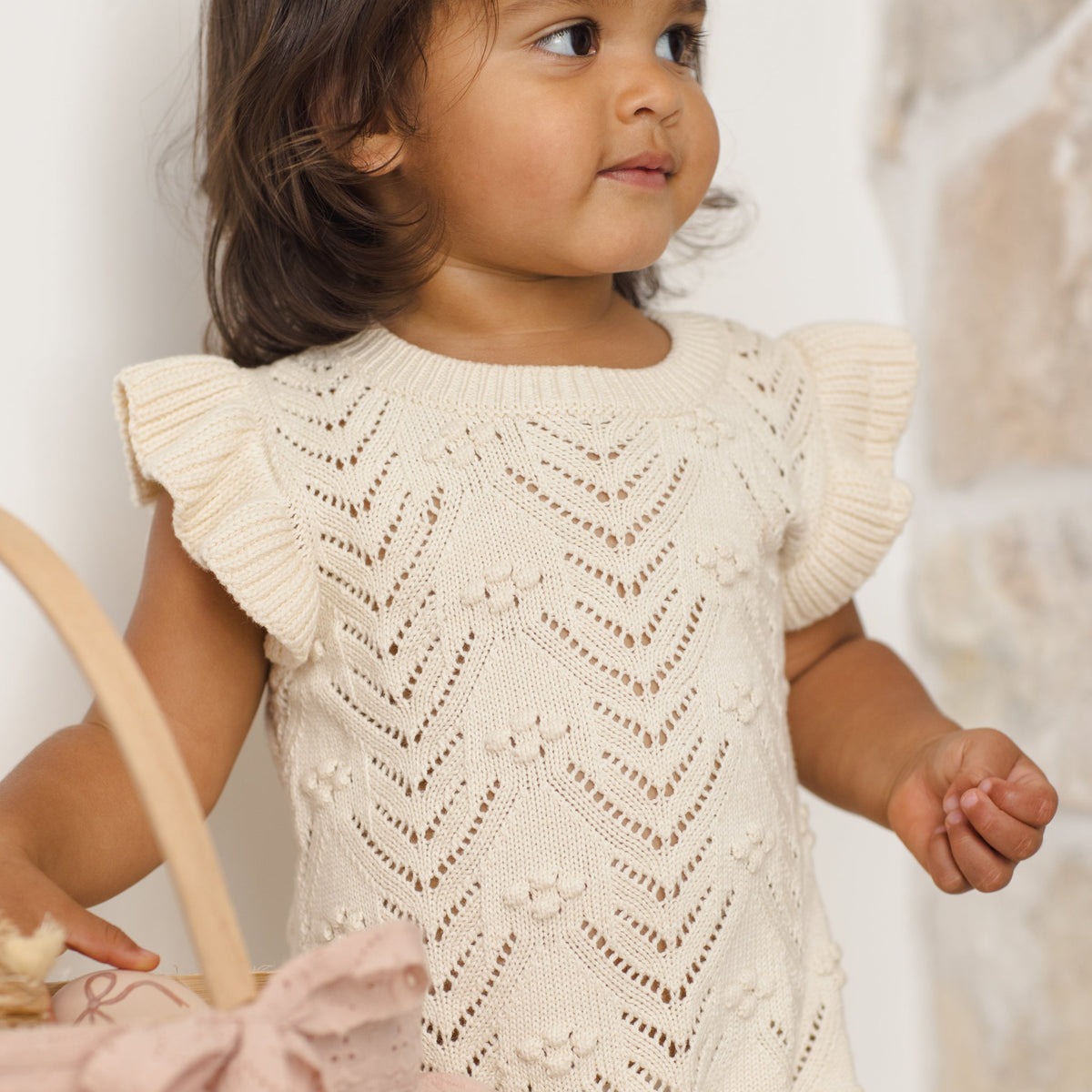 Natural Mira Knit Romper