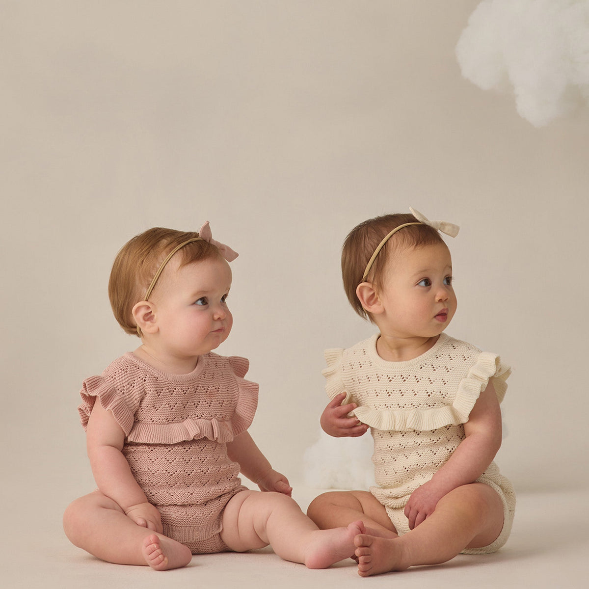 Pointelle Ruffled Romper