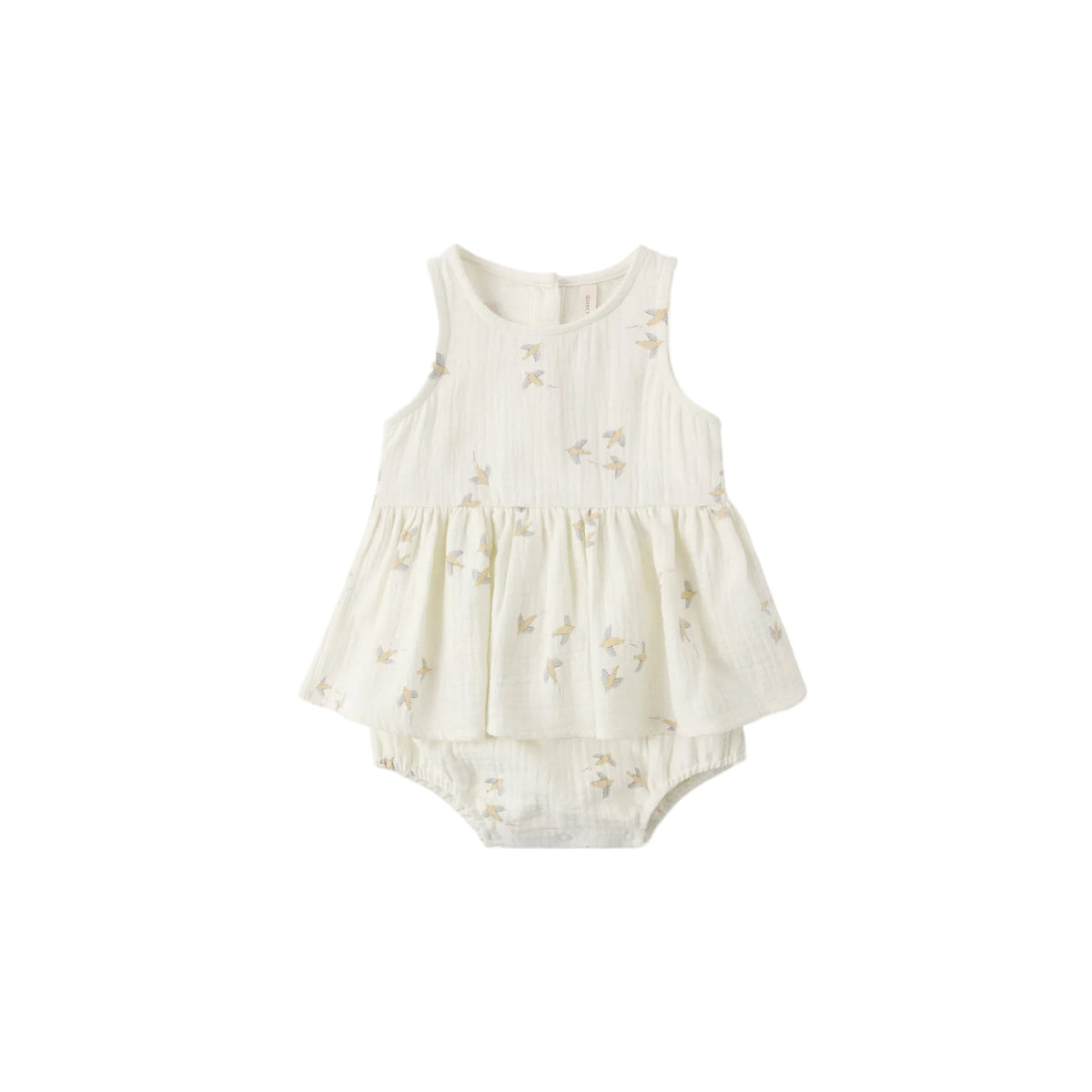 Birds Skirted Tank Romper