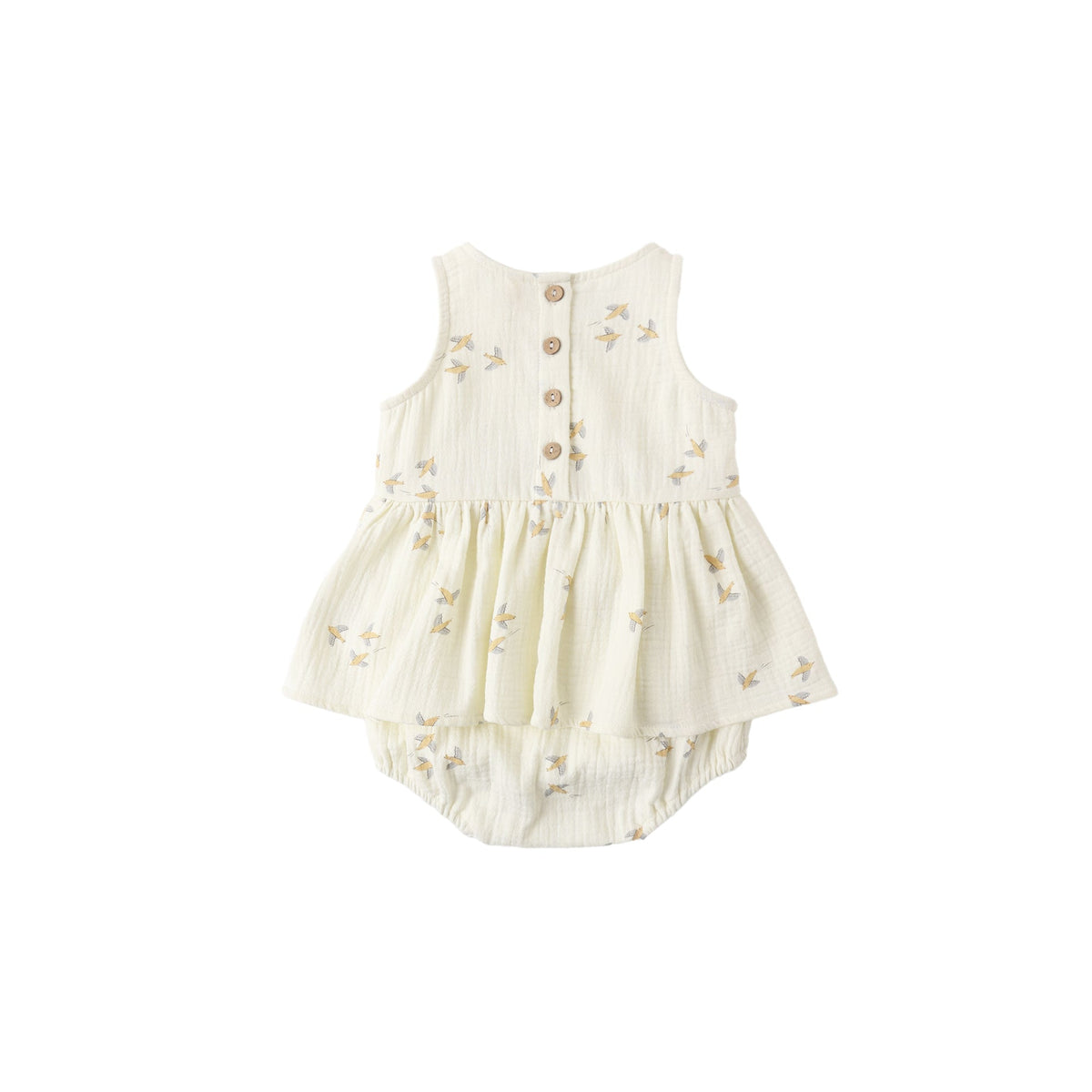 Birds Skirted Tank Romper