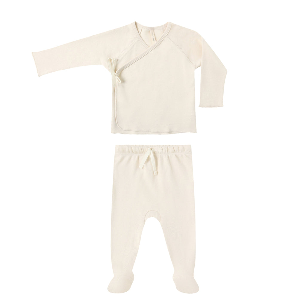 Wrap Top + Footed Pant Set