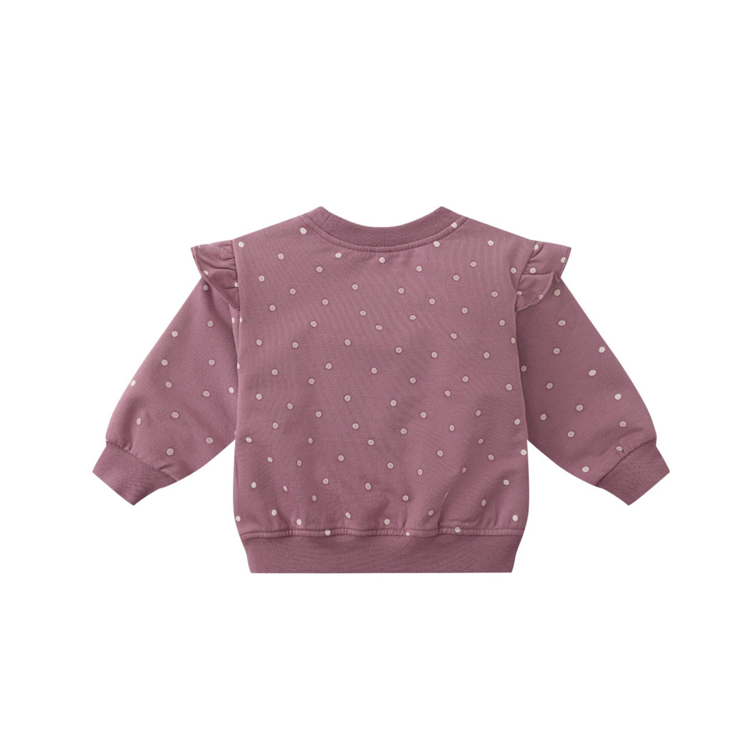 Polka Dot Ruffle Sweatshirt