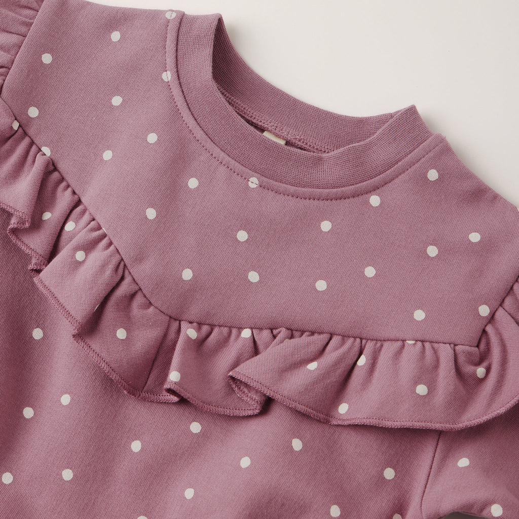 Polka Dot Ruffle Sweatshirt
