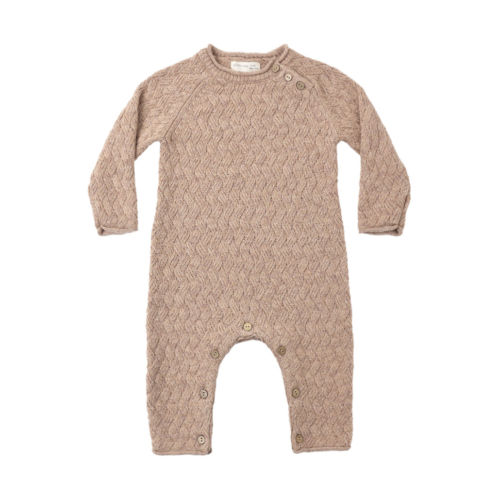 Heathered Almond Knit Jumpsuit