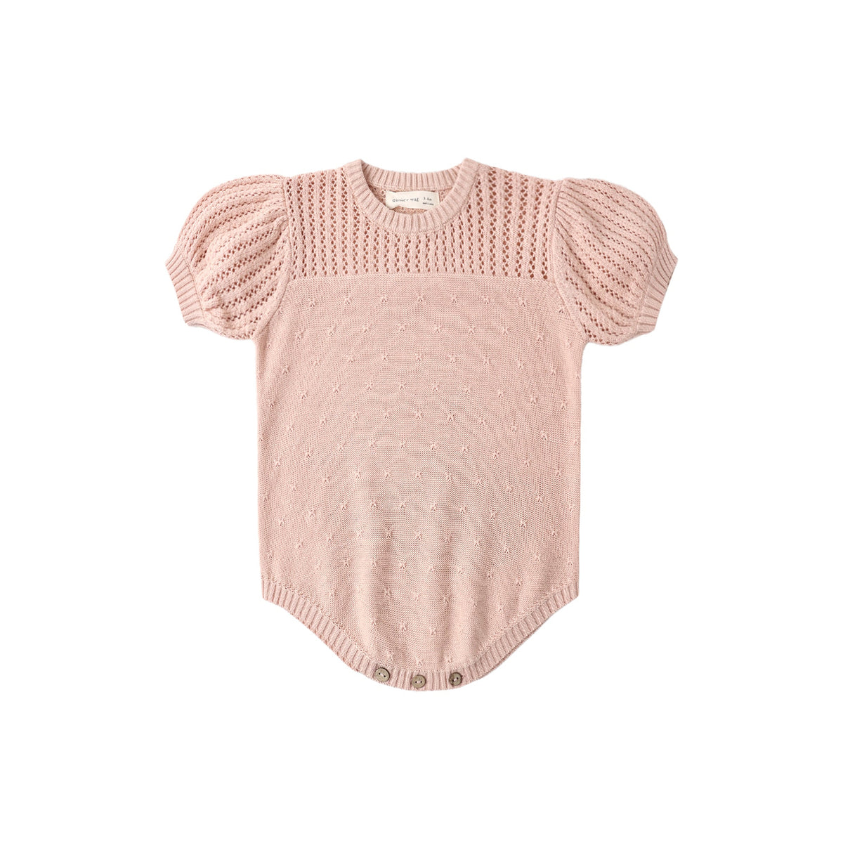 Melon Pointelle Knit Romper