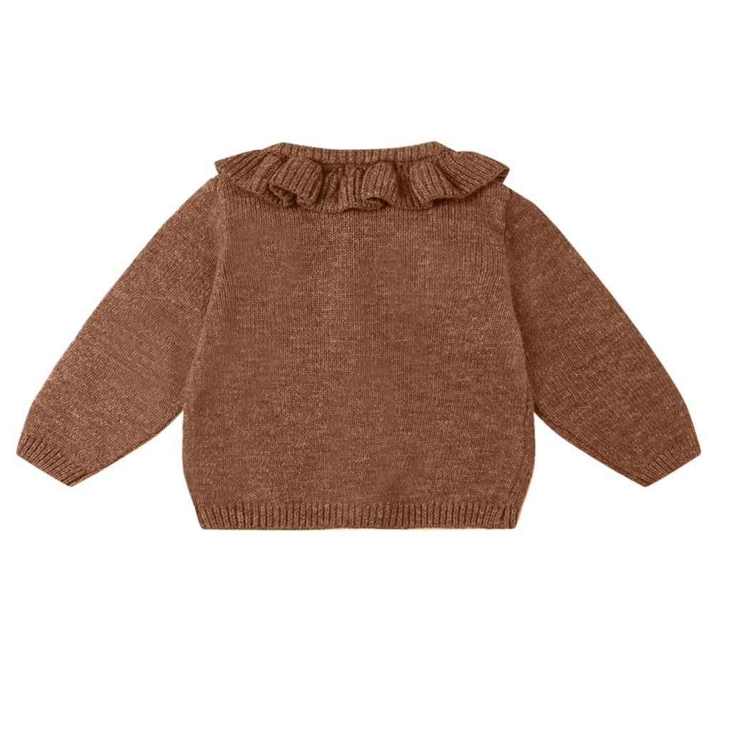 Heathered Cedar Ruffle Cardigan