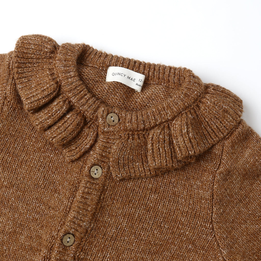 Heathered Cedar Ruffle Cardigan