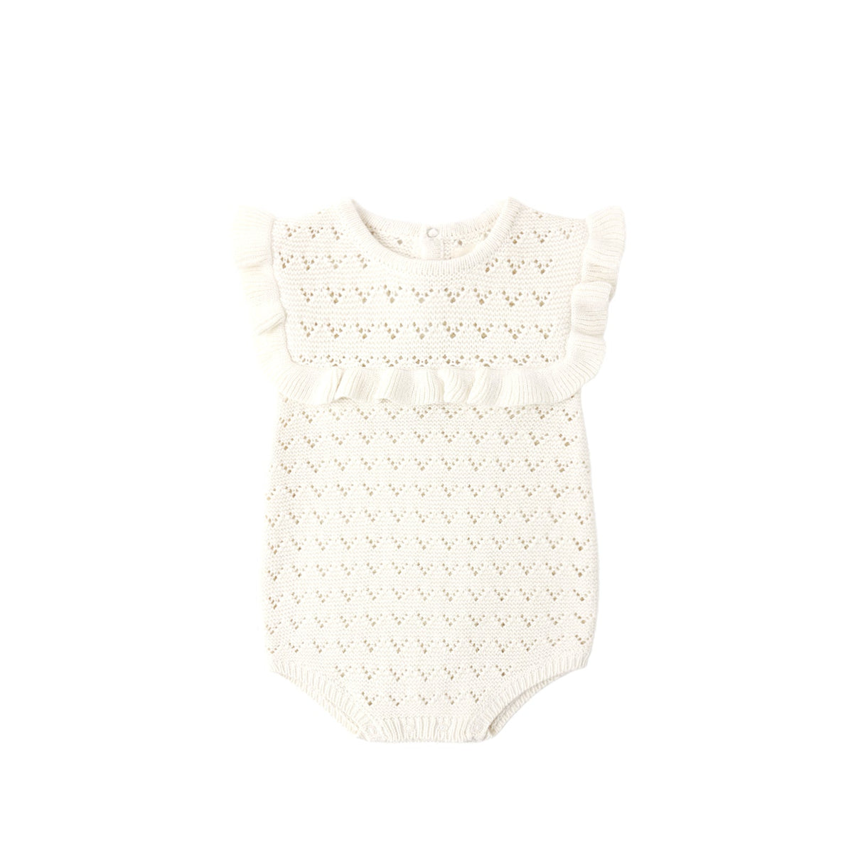 Pointelle Ruffled Romper