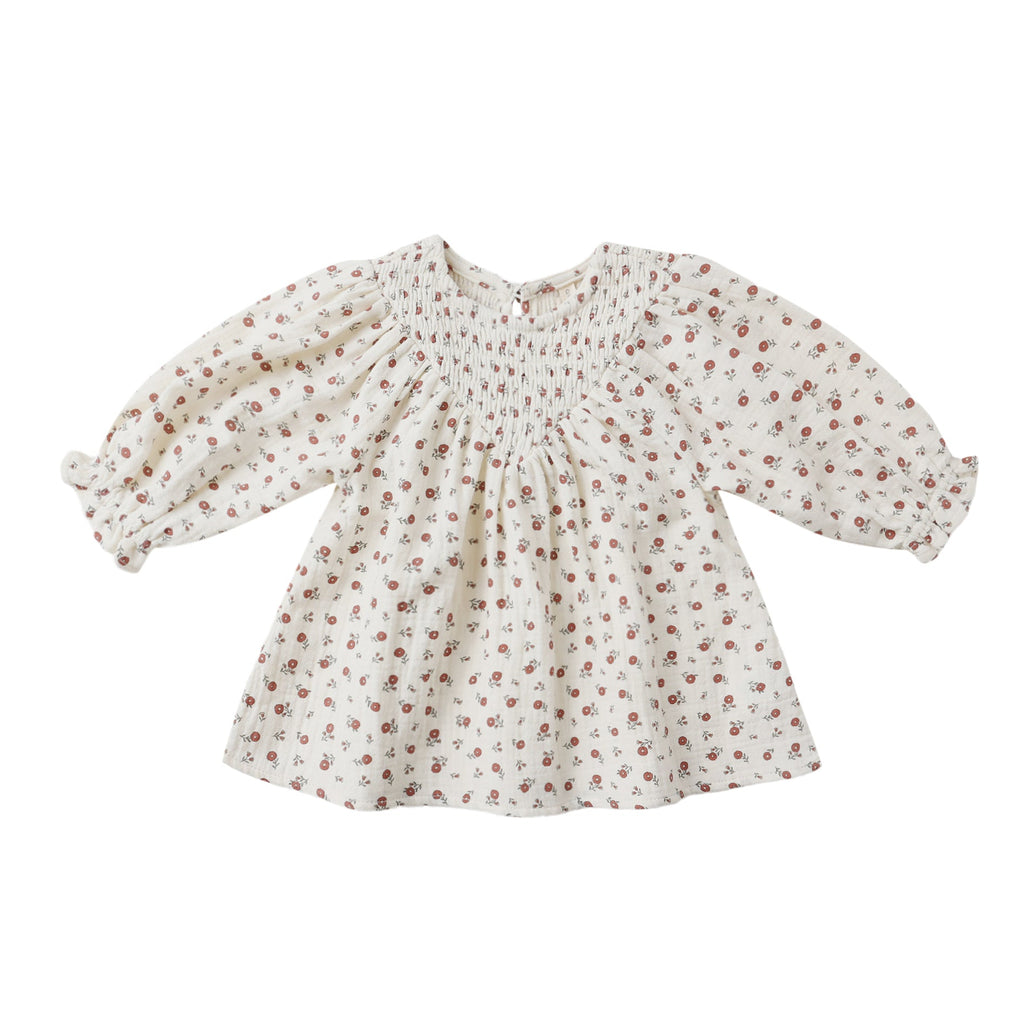 Winter Ditsy Smocked Dress
