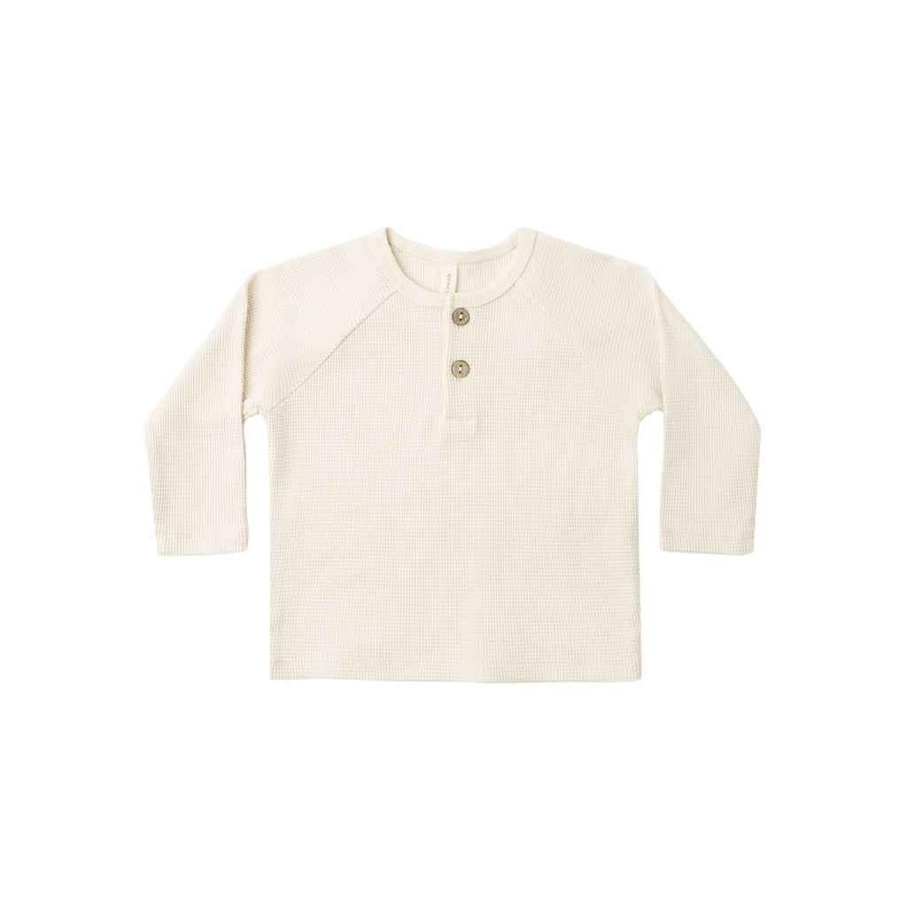 Natural Henley Knit Top