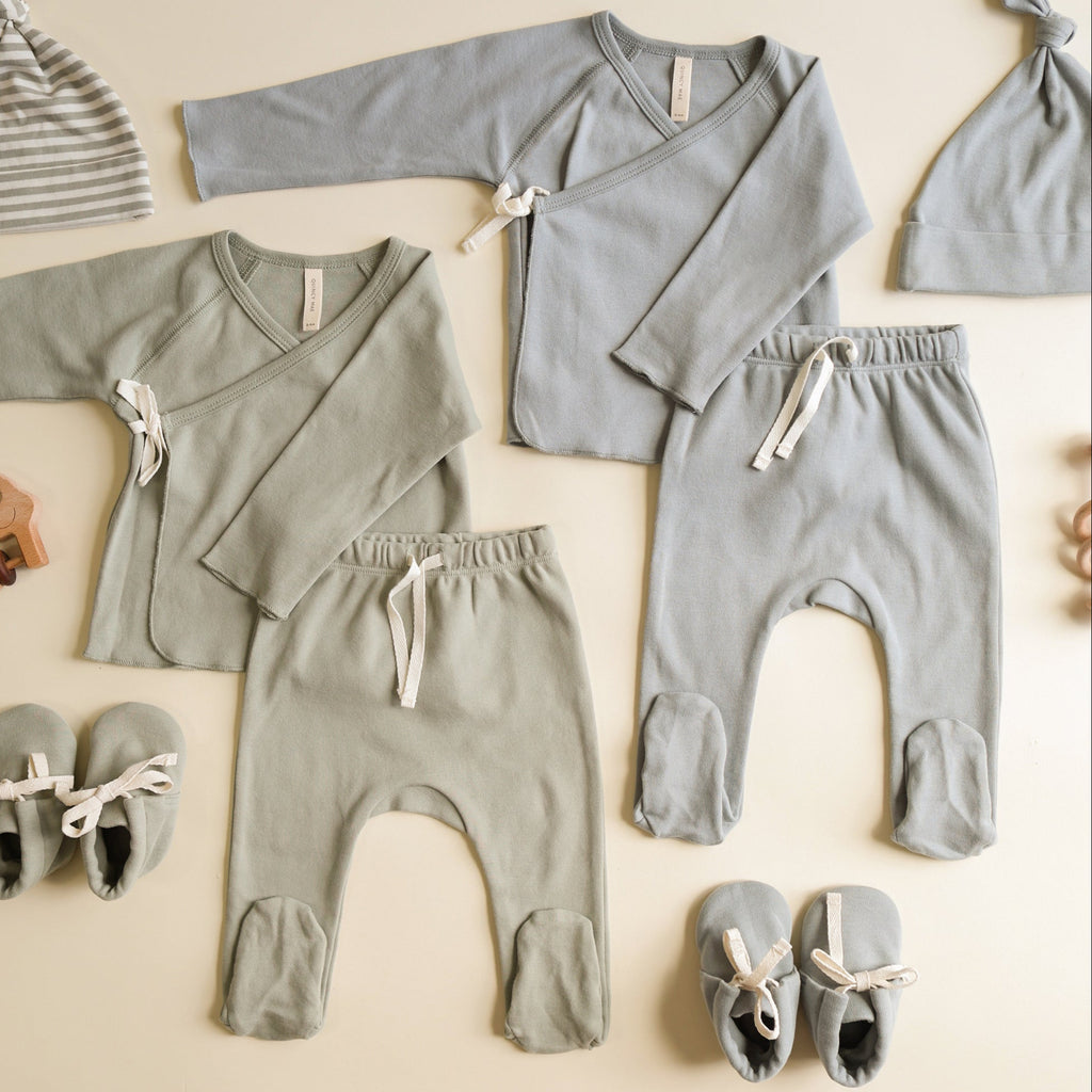 Wrap Top + Footed Pant Set