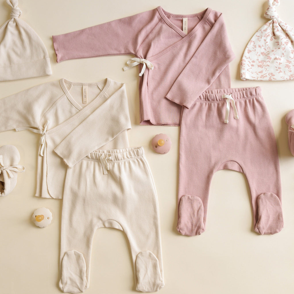 Wrap Top + Footed Pant Set