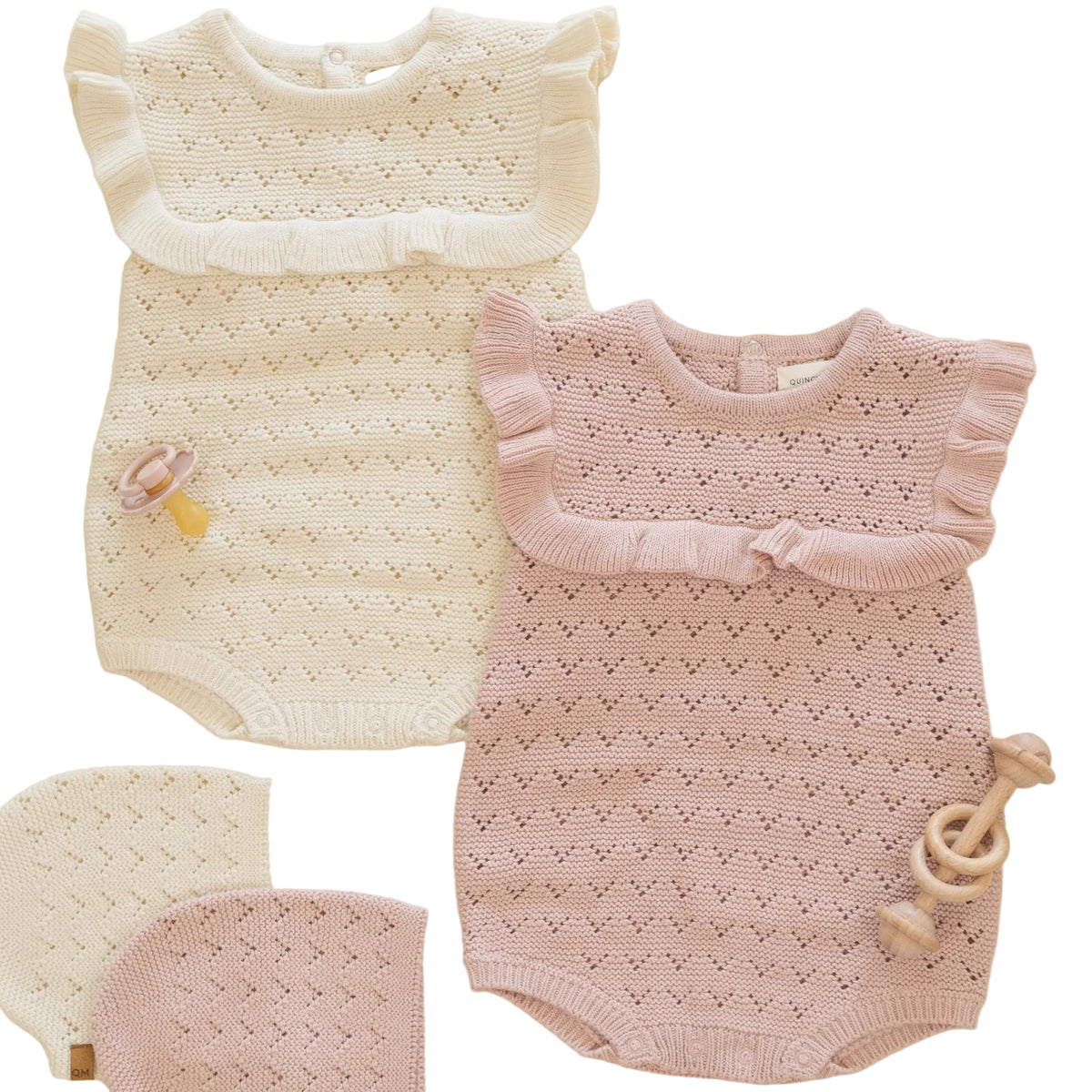 Pointelle Ruffled Romper