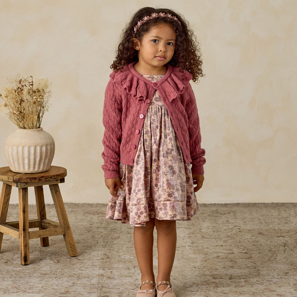 Raspberry Ruffle Cardigan