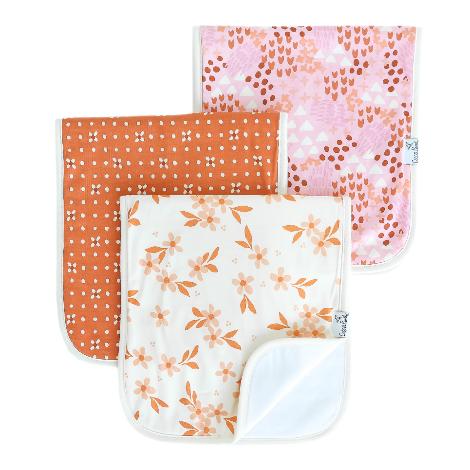 Copper Pearl 3-Pack Burp Cloths