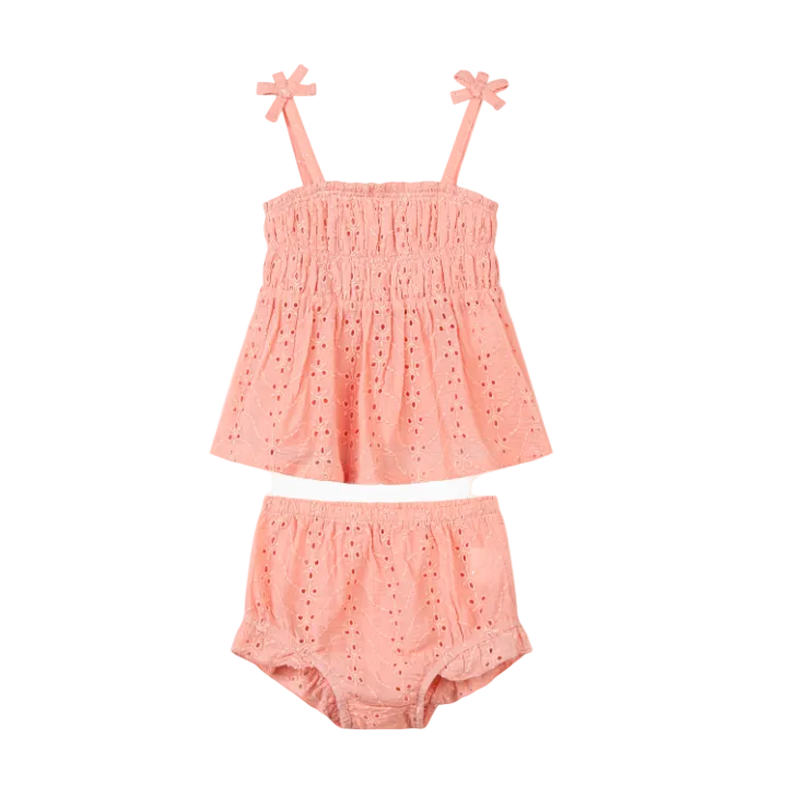 Peach Eyelet Cassidy Set
