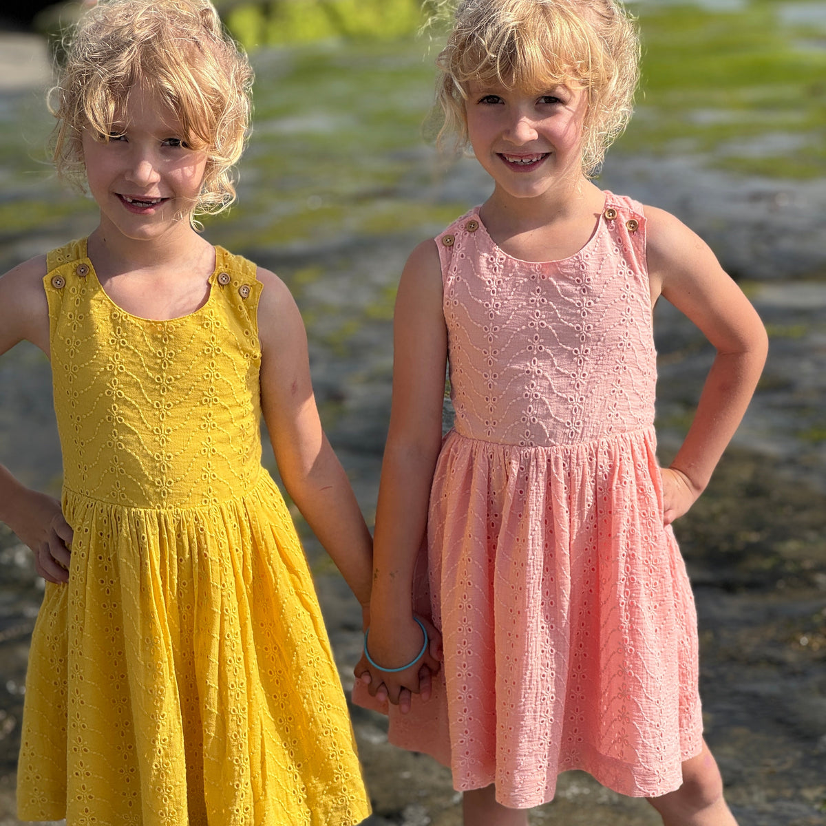 Peach Eyelet Tilly Dress