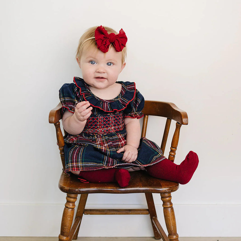 Christmas Plaid Smocked Dress