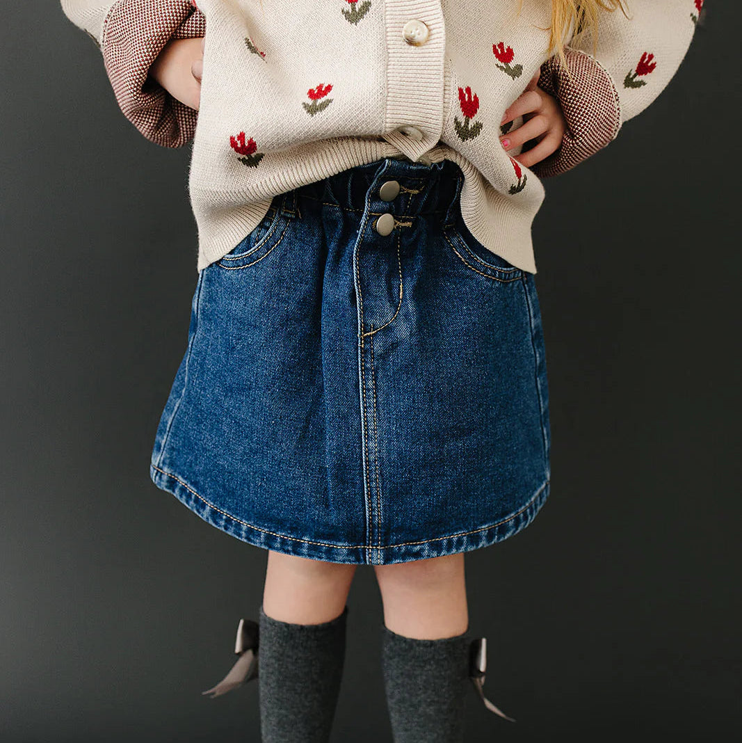 Dark Wash Denim Skirt | Pipsqueaks Boutique