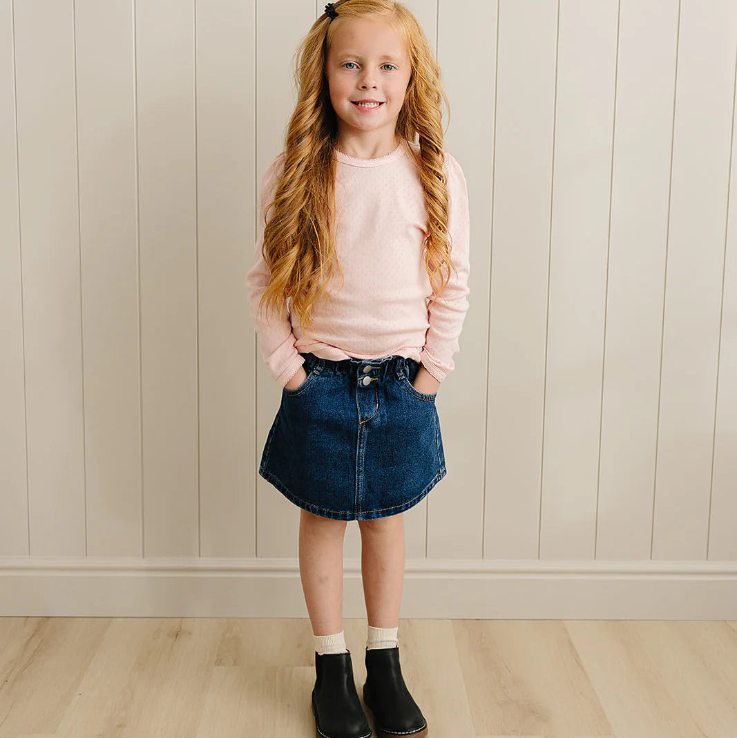 Dark Wash Denim Skirt