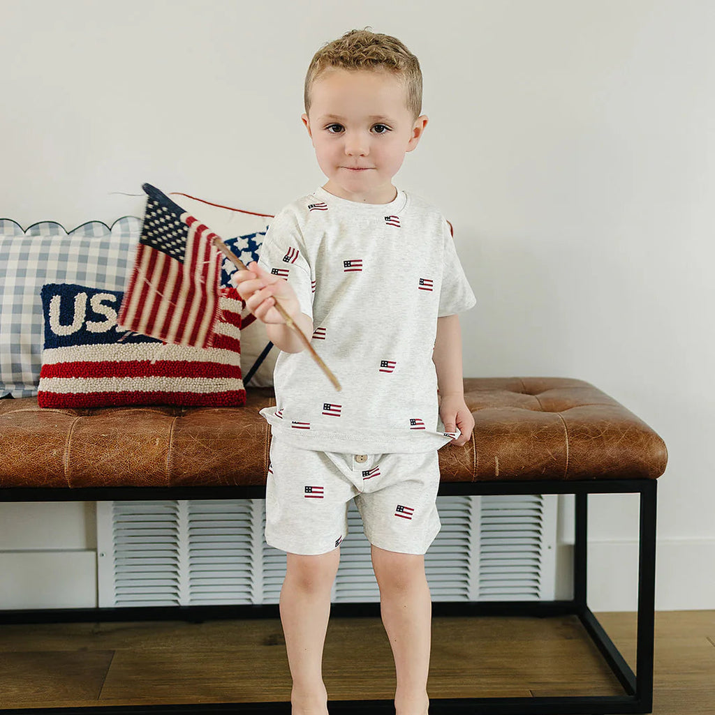 Flag Button Short Set