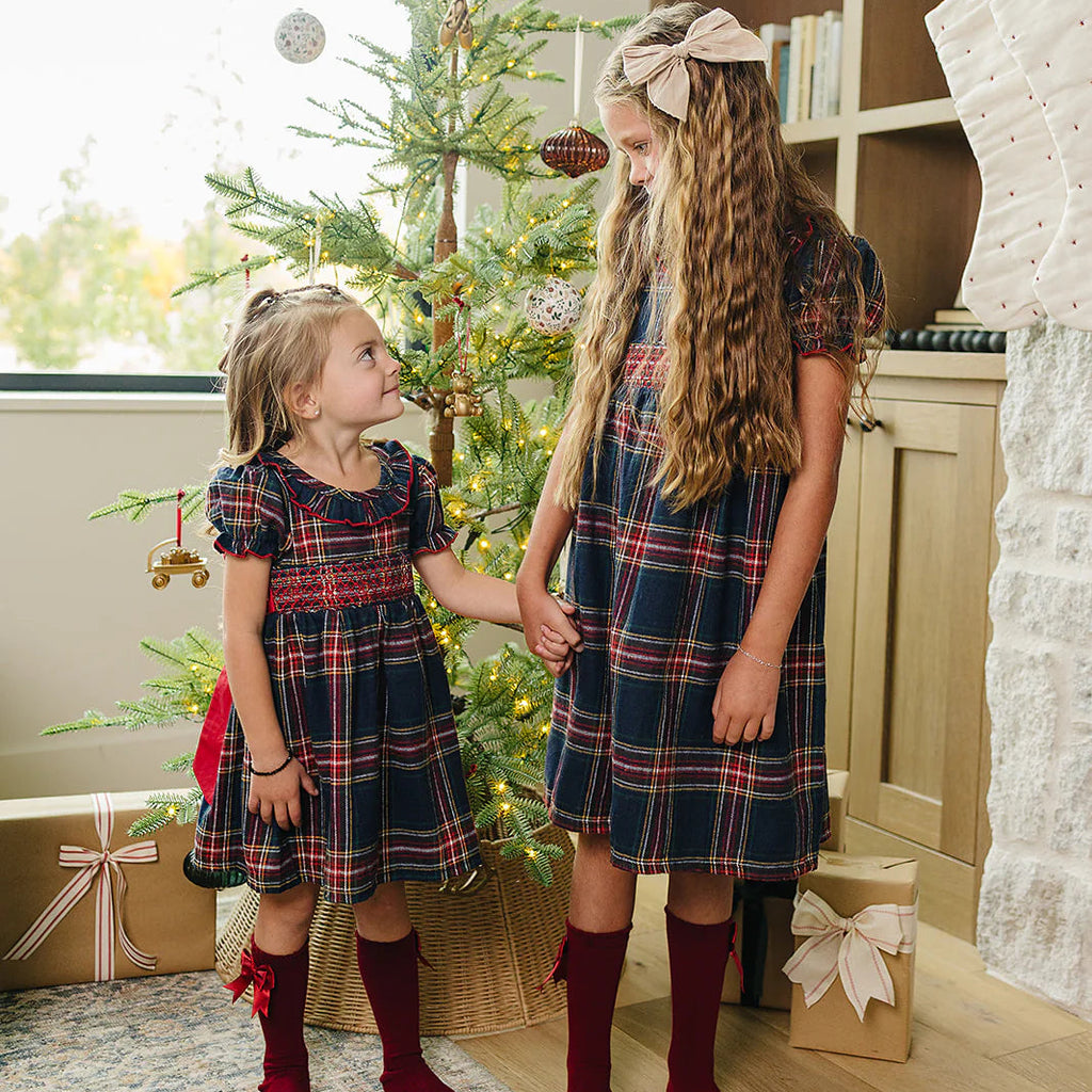 Christmas Plaid Smocked Dress