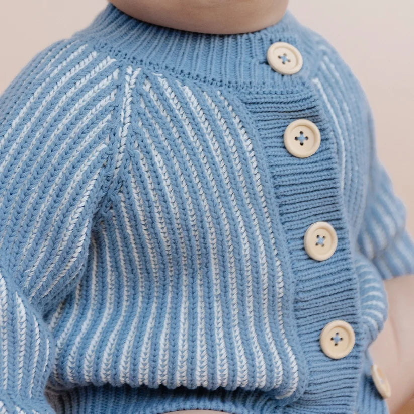 Blue Brioche Cardigan