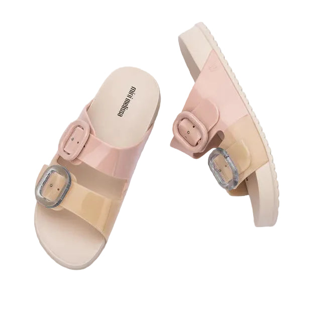 Pink/Beige Kids Cozy Slides