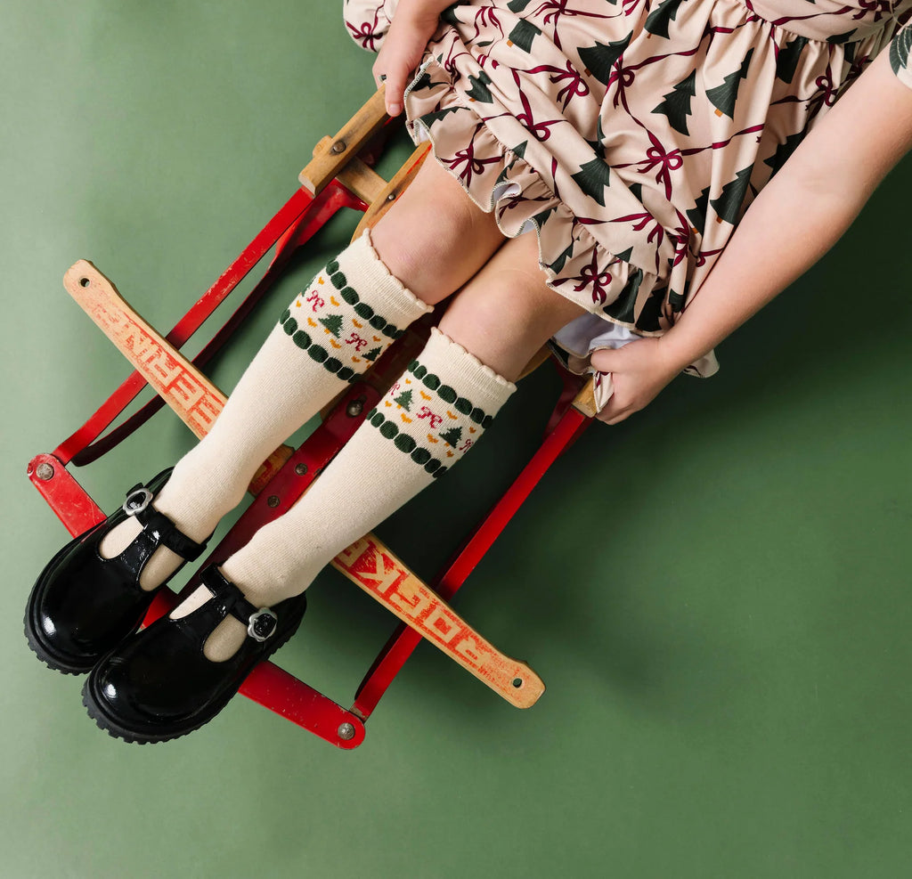Vanilla Fair Isle Knee High Socks