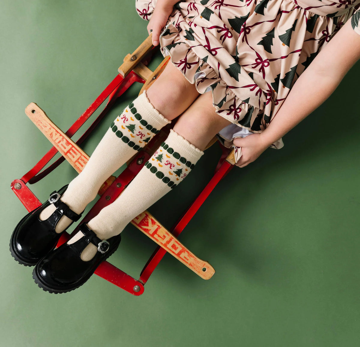 Vanilla Fair Isle Knee High Socks
