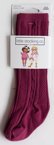 Cable Knit Knee High Socks