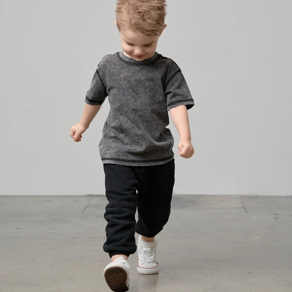 Black Mineral Wash Tee