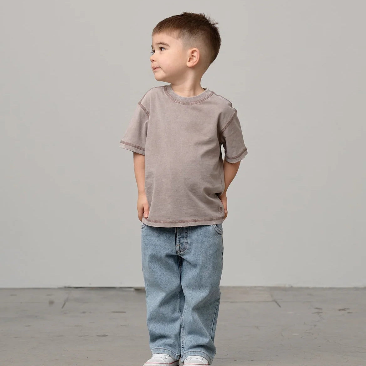 Taupe Mineral Wash Tee