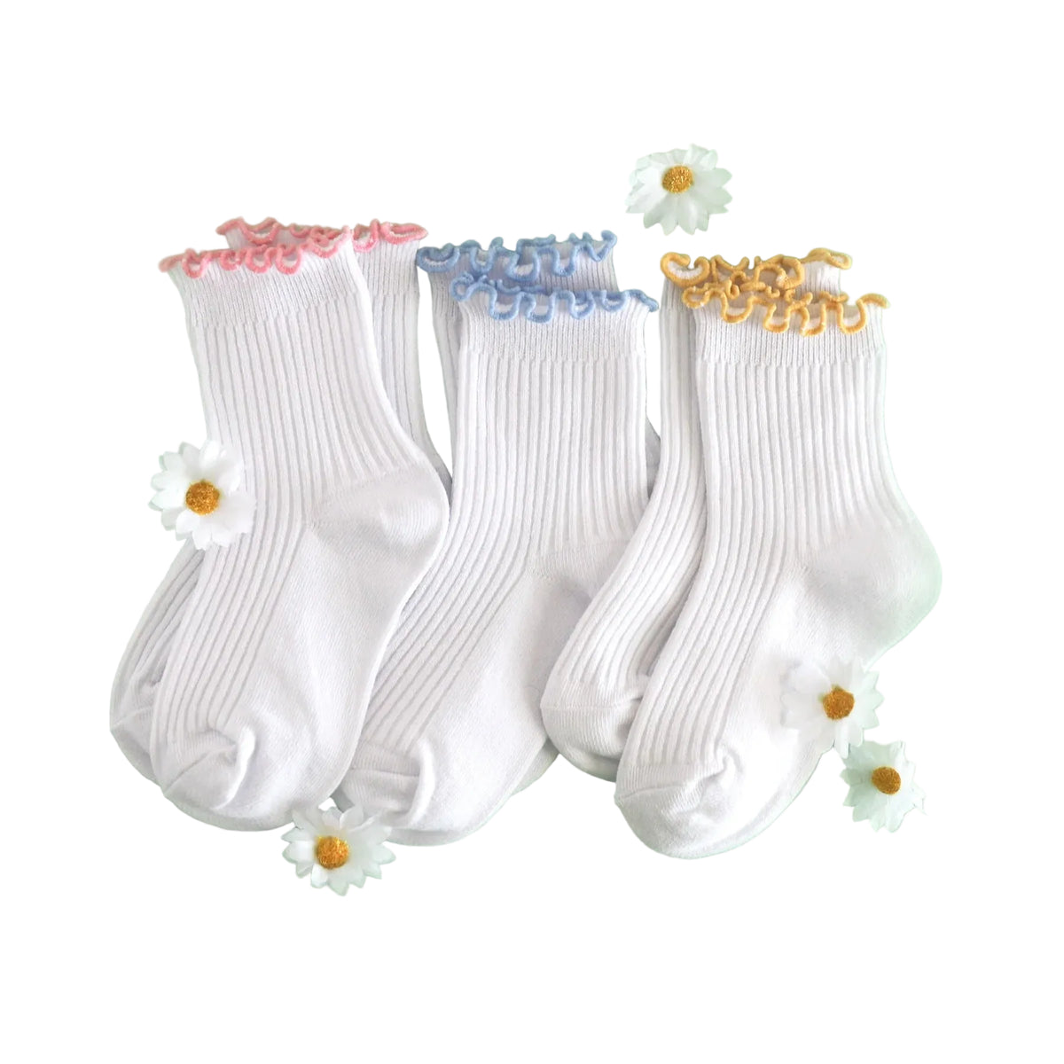Ribbed Lettuce Midi Socks