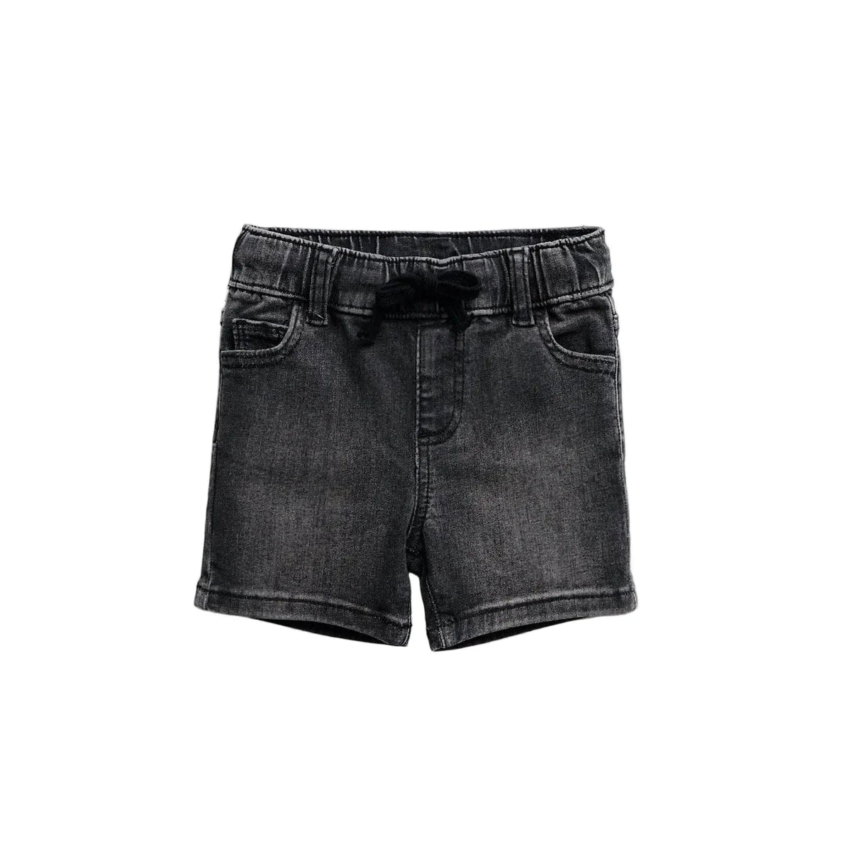 Straight Black Denim Short