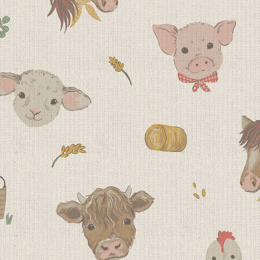 Vintage Farm Animals Waffle Footie