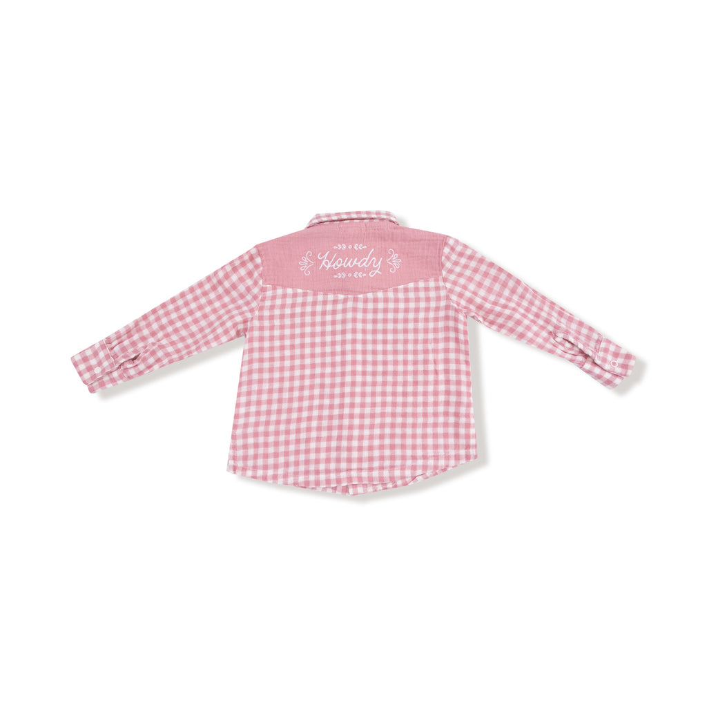 Pink Plaid Pearl Snap Shirt