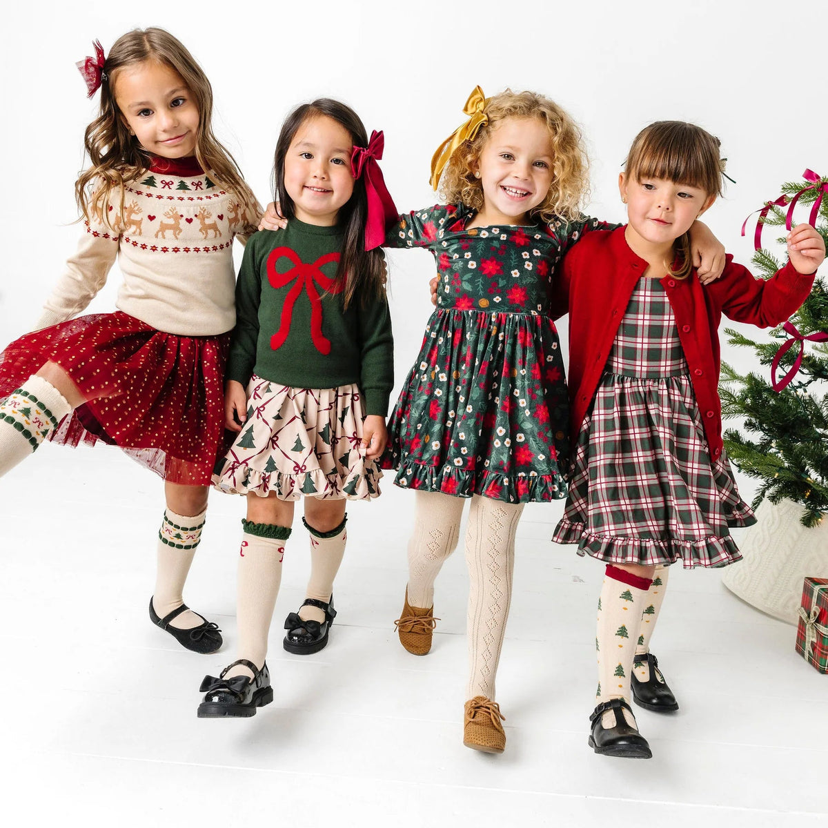 Tree Farm Scalloped Knee High Socks