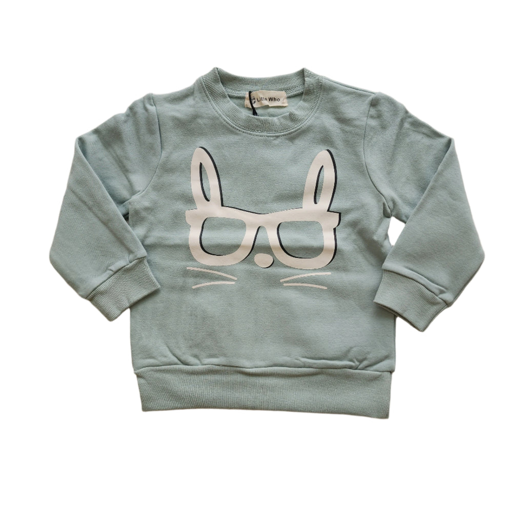 Sage Bunny Glasses Sweatshirt